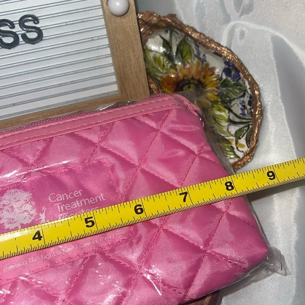 Norfolk Tides Cancer Awareness Canvas Wallet Purse Bag NEW PINK BREAST CANCER